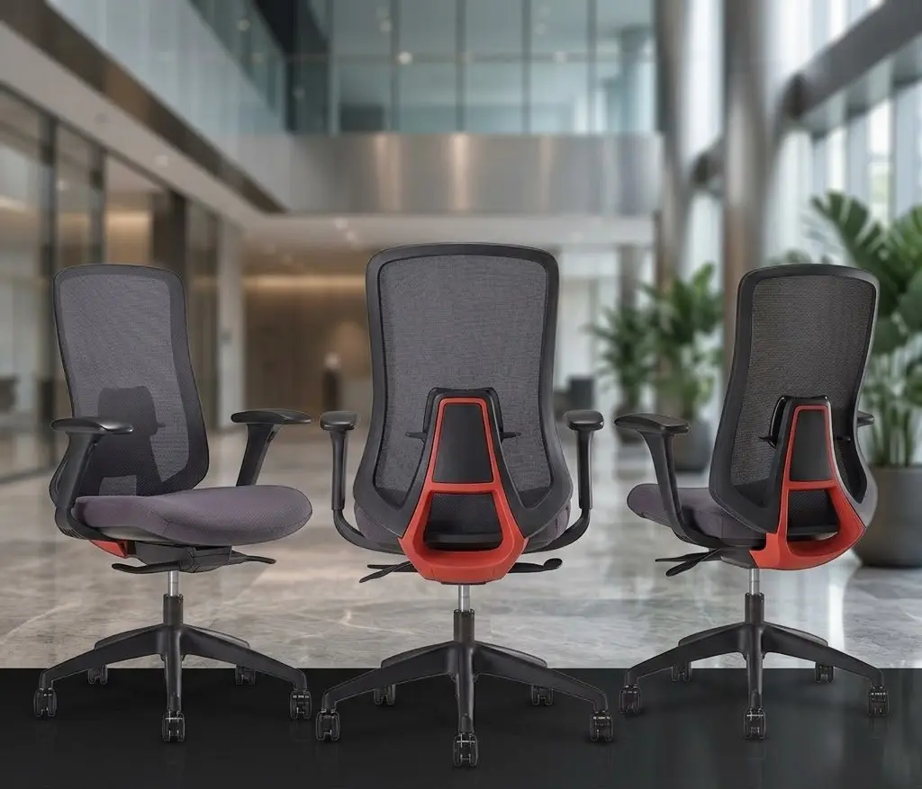 Vega Medium Back Chair (Black) - Ergonomic Mesh Office Chair