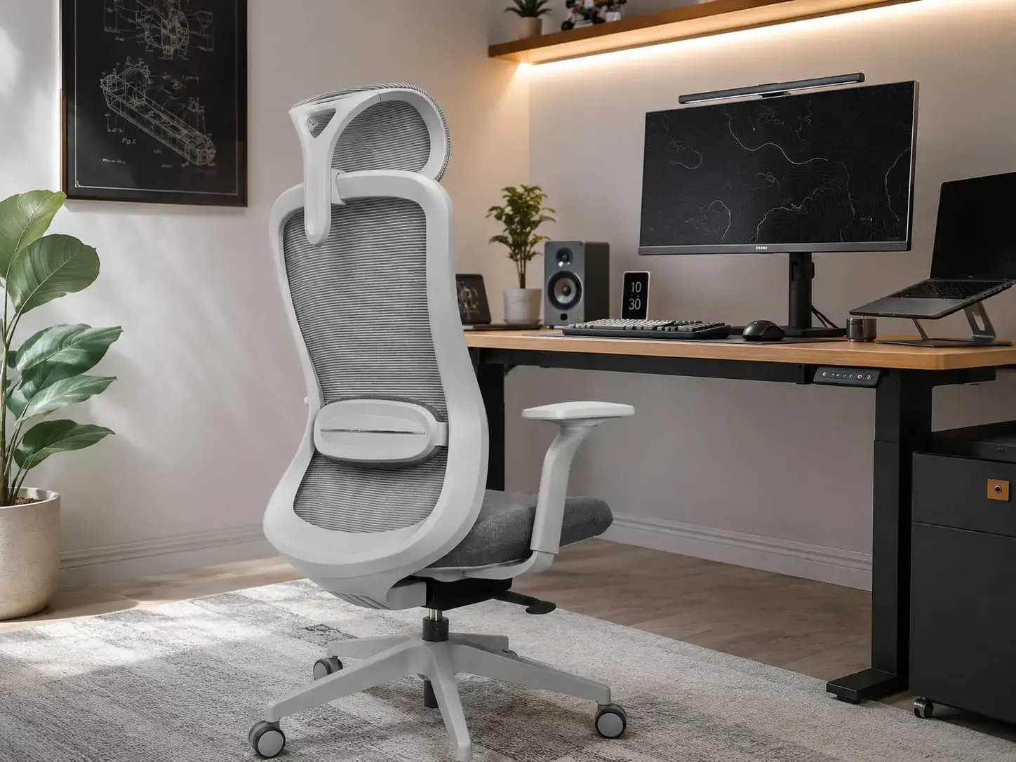 Titan Ergonomic Chair Grey - Heavy Duty Ergonomic Office Chair