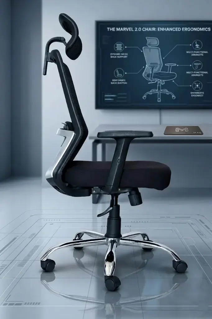 Marvel 2.0 HB Chair Black - High-Back Ergonomic Chair in Black
