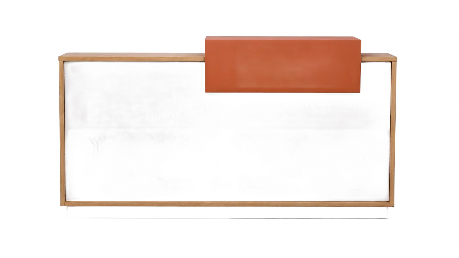 'Orion' 6 Feet Reception Desk In Pear Wood & White Laminate 3