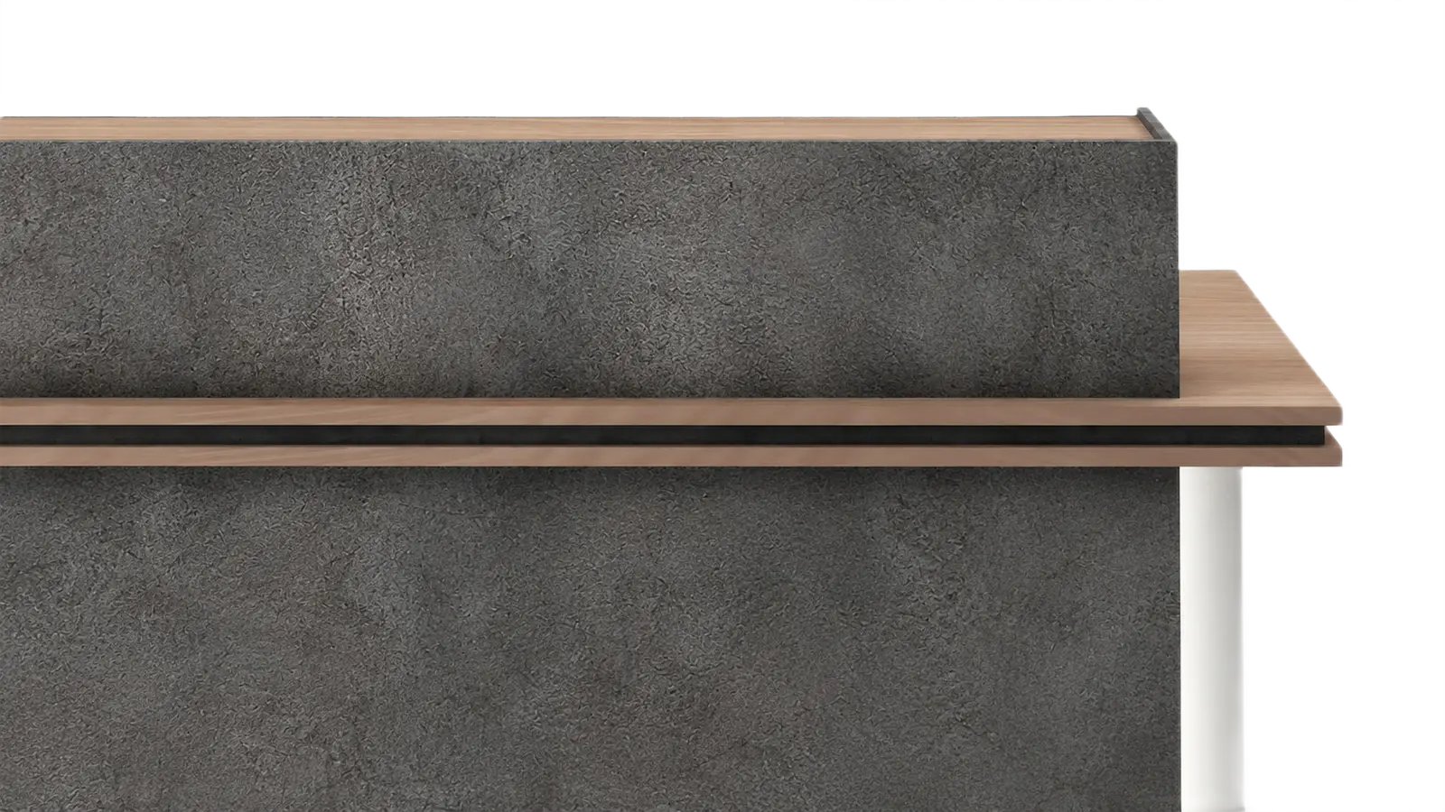 'Spiro' 6 Feet Reception Desk In Akazie Oak & Rock Gray Finish 4