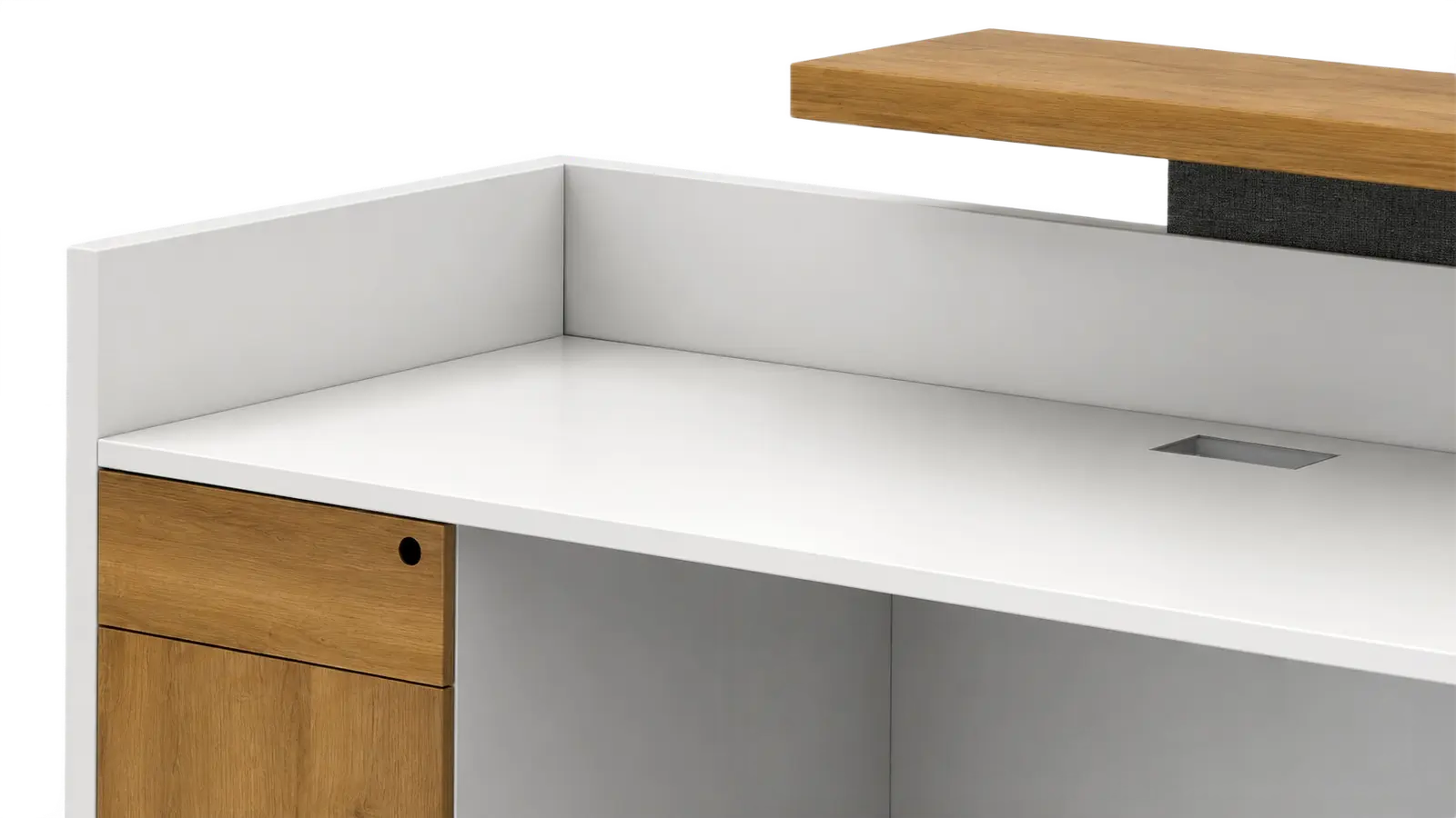 'Recta' 6 Feet Reception Desk In White 2