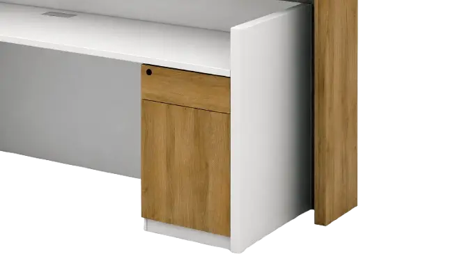 'Recta' 6 Feet Reception Desk In White 3