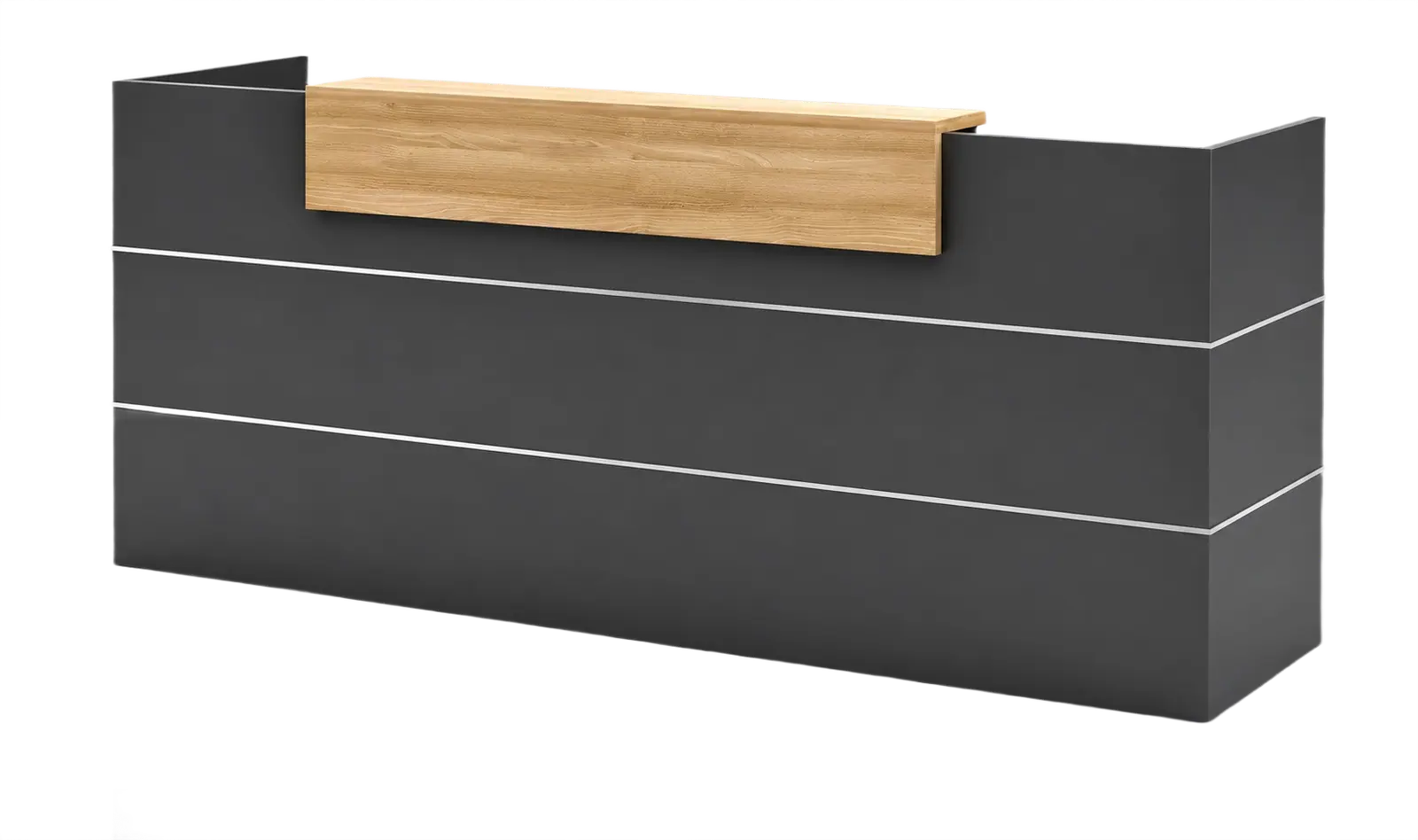 'Walter' 6 Feet Reception Desk In Carbon Gray 1
