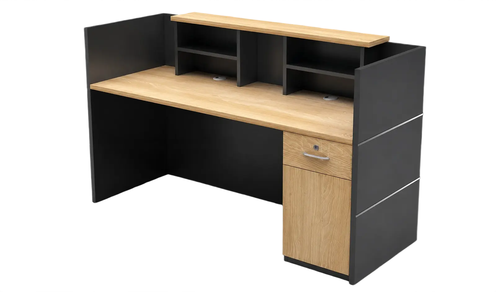 'Walter' 6 Feet Reception Desk In Carbon Gray 2