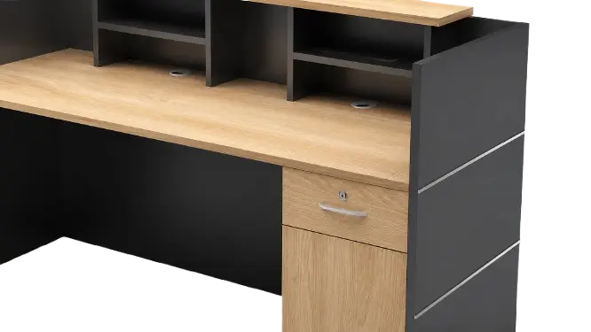 'Walter' 6 Feet Reception Desk In Carbon Gray 3