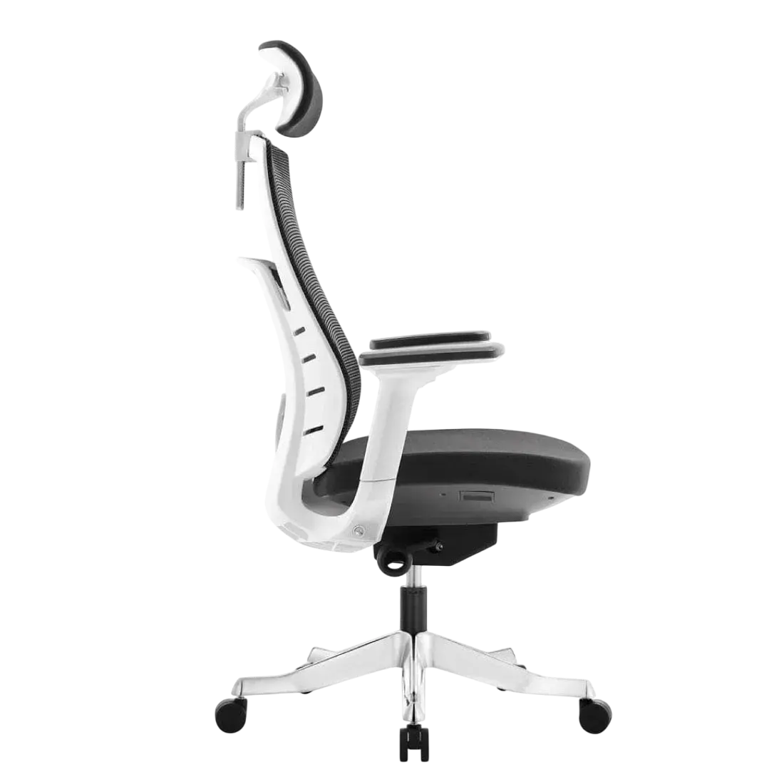 Inspire Chair (White Frame Black Cushion) - High-Back Ergonomic Office Chair