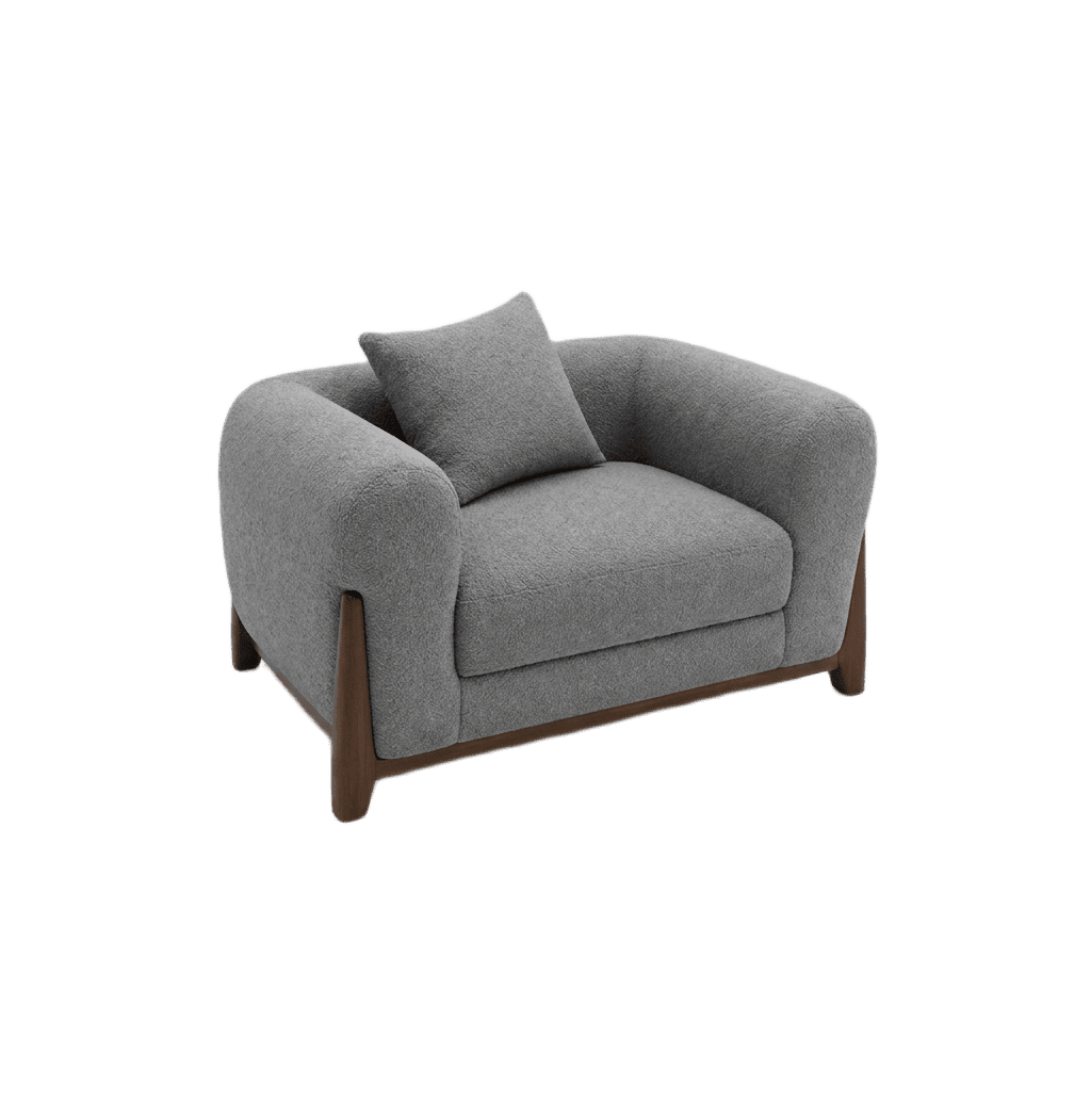 Scandinavian Grey Bouclé 3-Seater Sofa 2