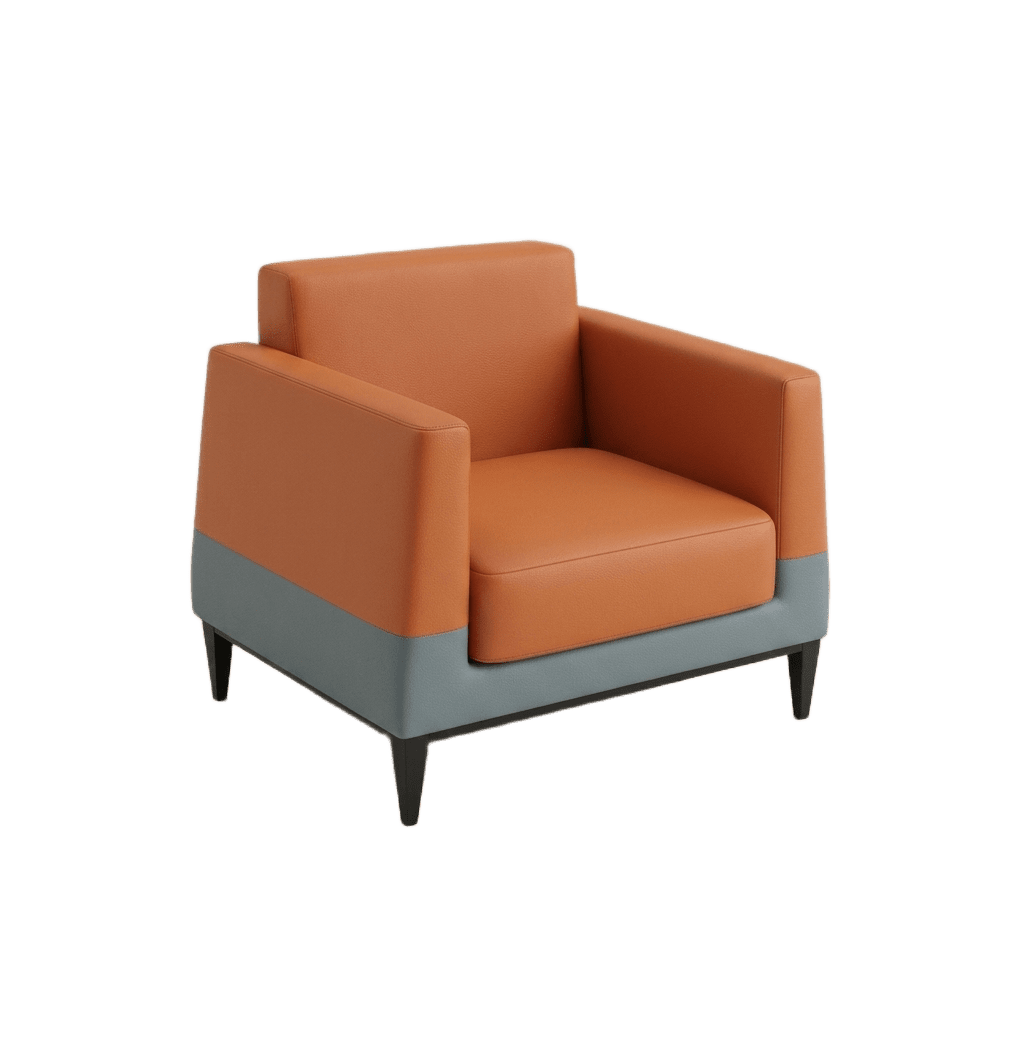 Tan & Grey Executive 3-Seater Sofa 6